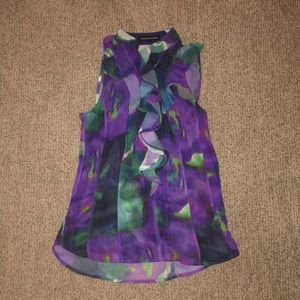 Express tank with ruching at the V in the neckline